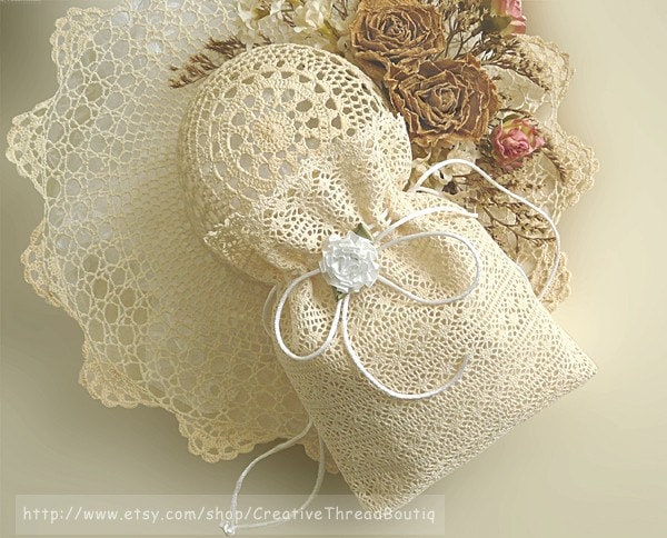 French Ecru Lace Bridal Bag Lace Wedding Purse Wedding Money Bag 