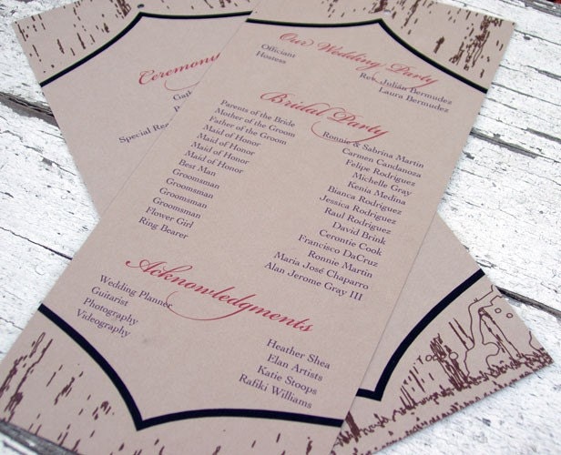 Rustic Wedding Programs Set of 20 From tuccipaperco
