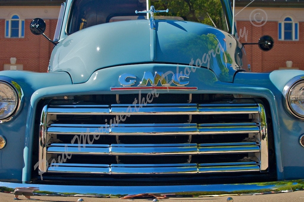 65 x 10 GMC Light Blue Classic Pickup Truck free shipping 
