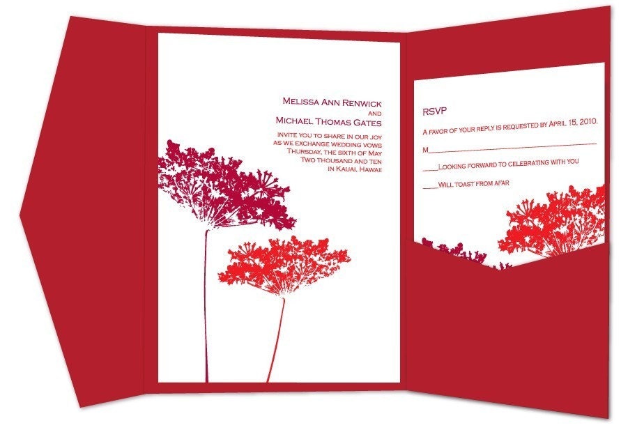 Queen Anne's Lace Pocket Folder Wedding Invitations