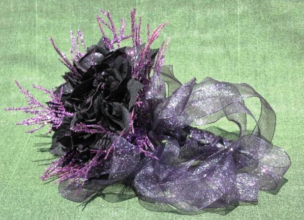 Bridal Bouquet Gothic Black Roses Purple Midnight Hour On Sale Now