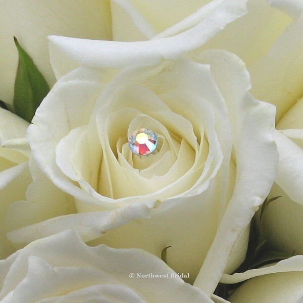 AB Swarovski Rhinestone Jewels 5mm Crystal Wedding Bouquet Jewelry 12 stems