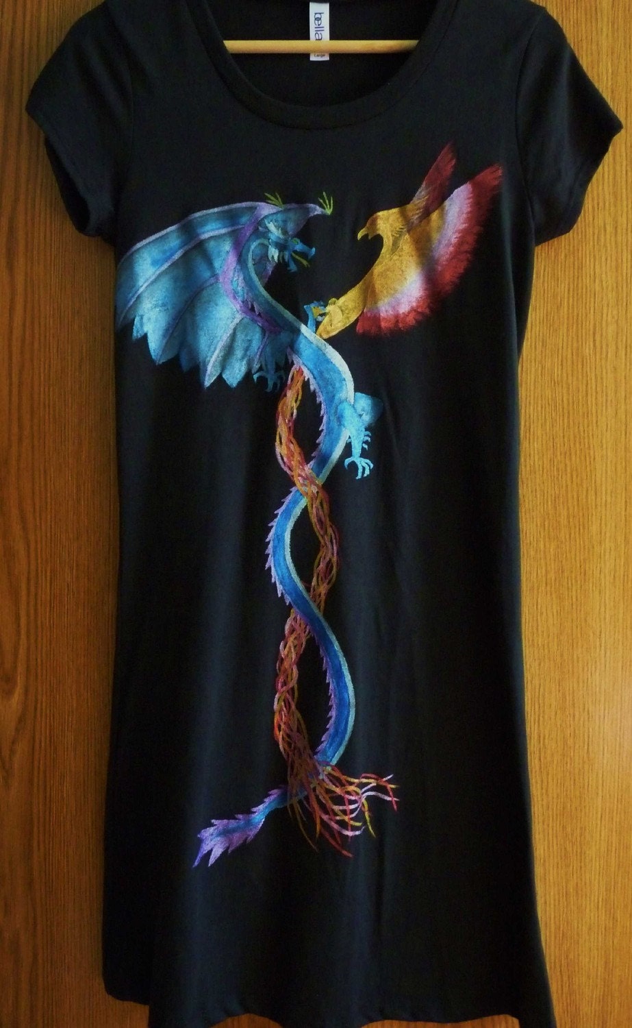 Handpainted Dragon and Phoenix Dress From WastedSpace