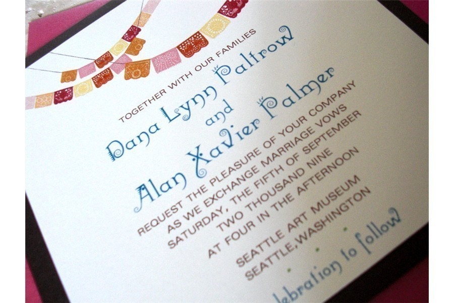 Bandera Pocketfold Wedding Invitation Sample From BGDesignstudio