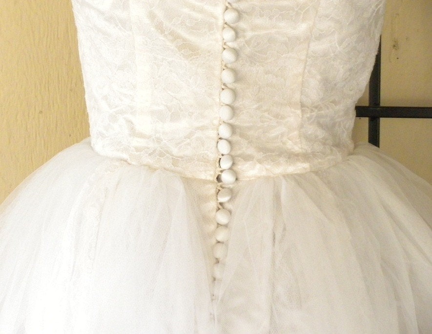 1950 39s Vintage Wedding Dress Princess Party Bridal Lace