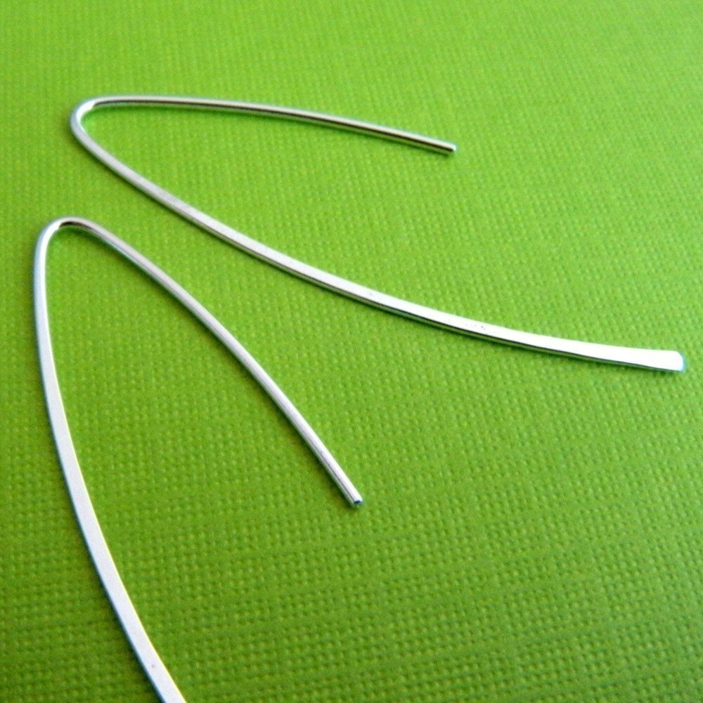 Silver Half Wishbone Earrings