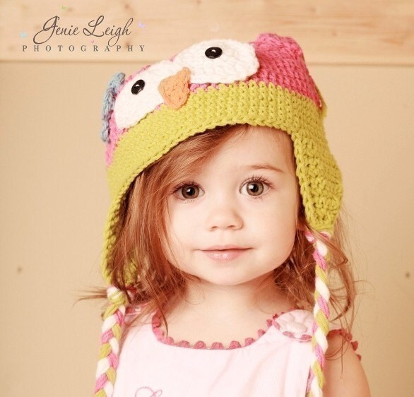 Baby Girl Owl Hat Pink