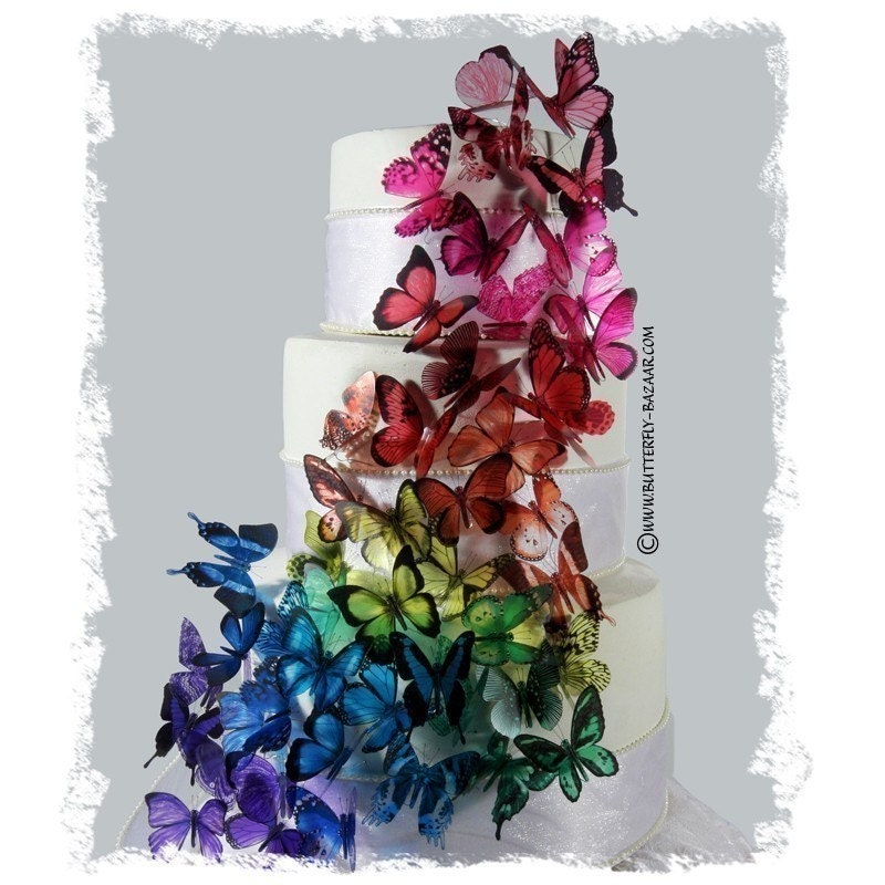 3D Butterfly Cake Rainbow Wedding Butterflies From BUTTERFLYBAZAAR