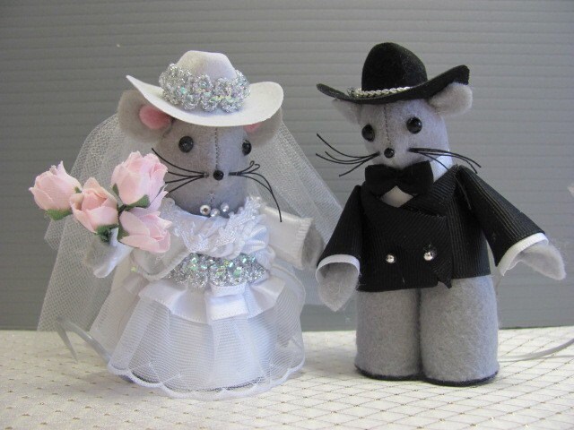 Handmade Bride and Groom Cake Topper for Country Western Wedding