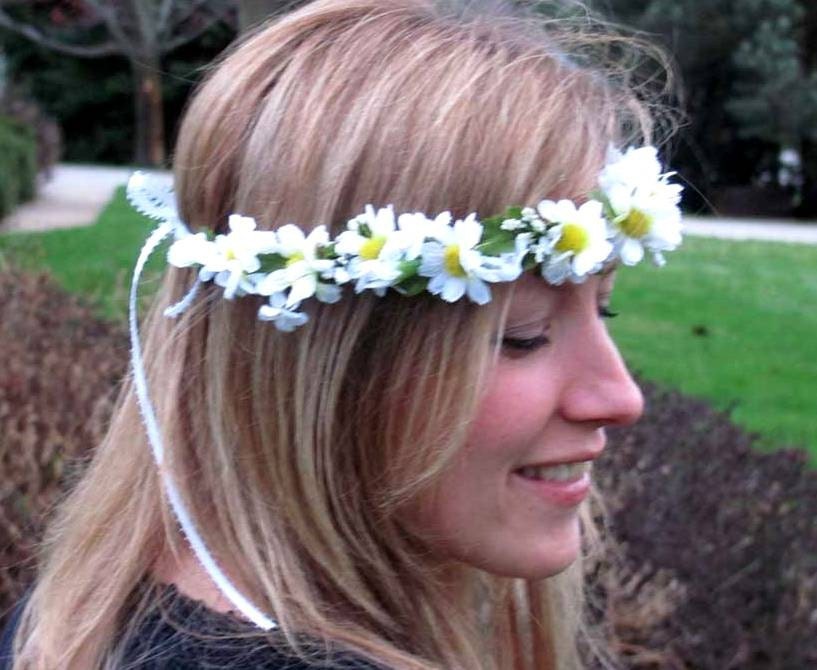 Country chic Daisy HeadBand Hippie Hair Flower Crown hippie headband wedding