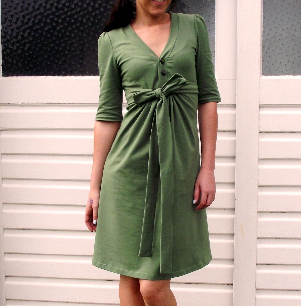 MATERNITY DRESS GREEN The Dress Shop