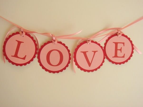 Love Hanging Banner for Bridal Shower Engagement Party Wedding Reception 