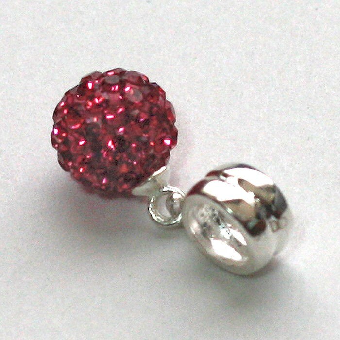 Swarovski Style Pink Crystal European Bead