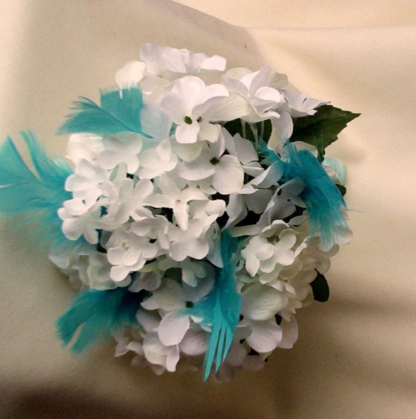 Turquoise Bridal Bouquet Ready to Ship Silk bouquet