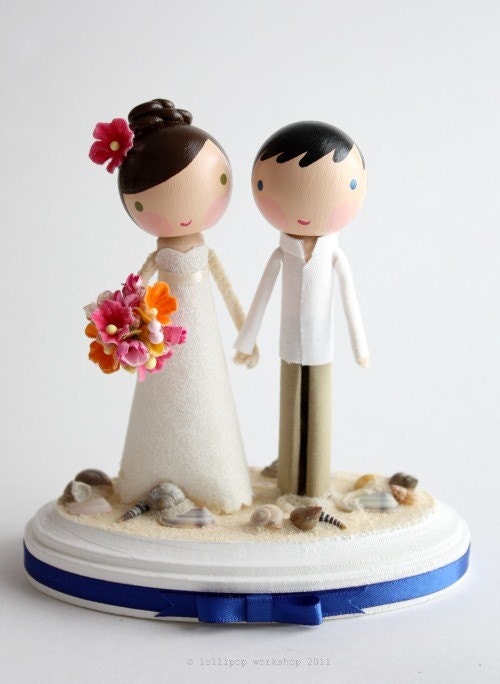 custom wedding cake topper beach base From lollipopworkshop