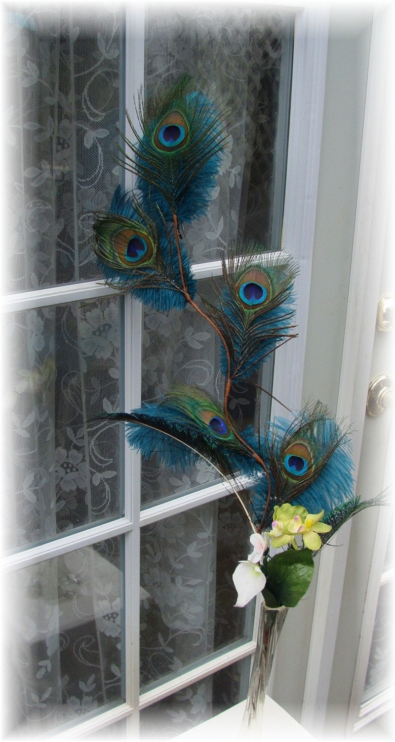 diy peacock wedding centerpieces