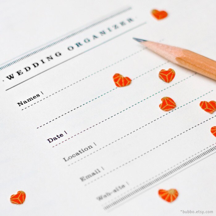 Letter printable WEDDING PLANNER 50 kinds of worksheets tabs organizer 