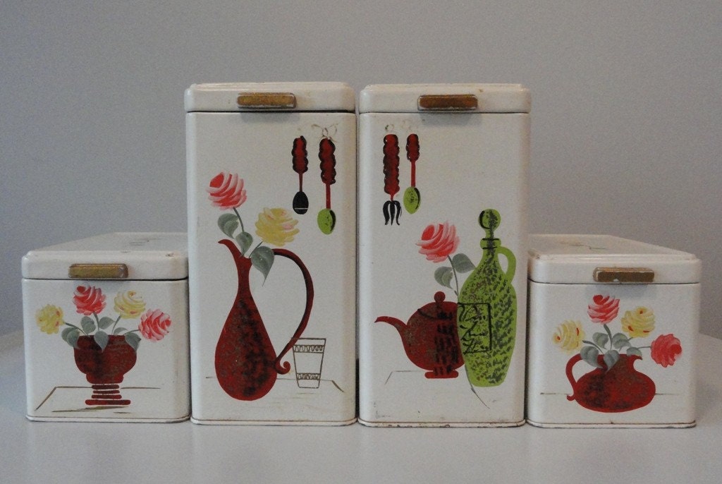 love these canisters!!!! Ransburg Vintage tins, Vintage