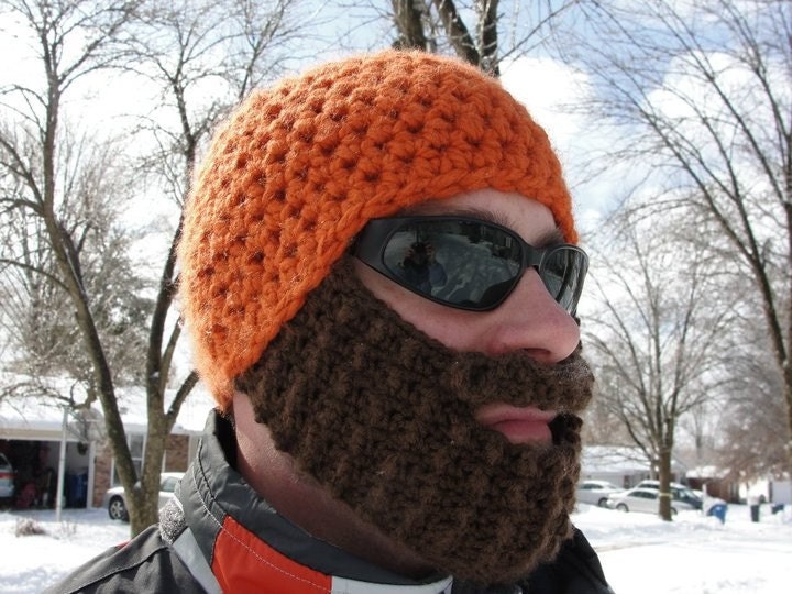 Custom Crochet Beard Hat multiple colors and sizes available 