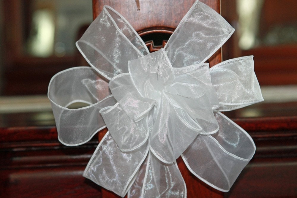 White Wedding Pew Bows set of 12 Colors can be mixed and matched