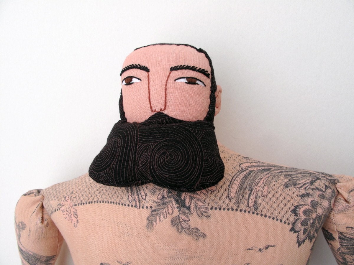 big tattoo man with beard