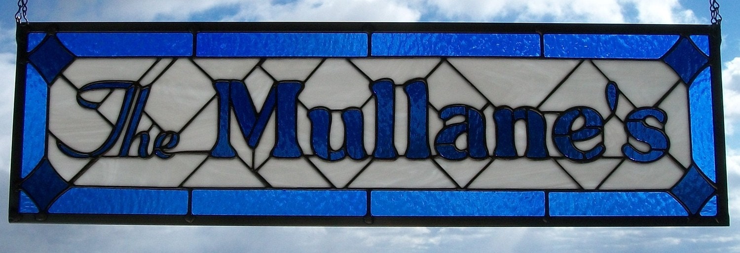 Wedding Gift Name Sign Custom Stained Glass Window