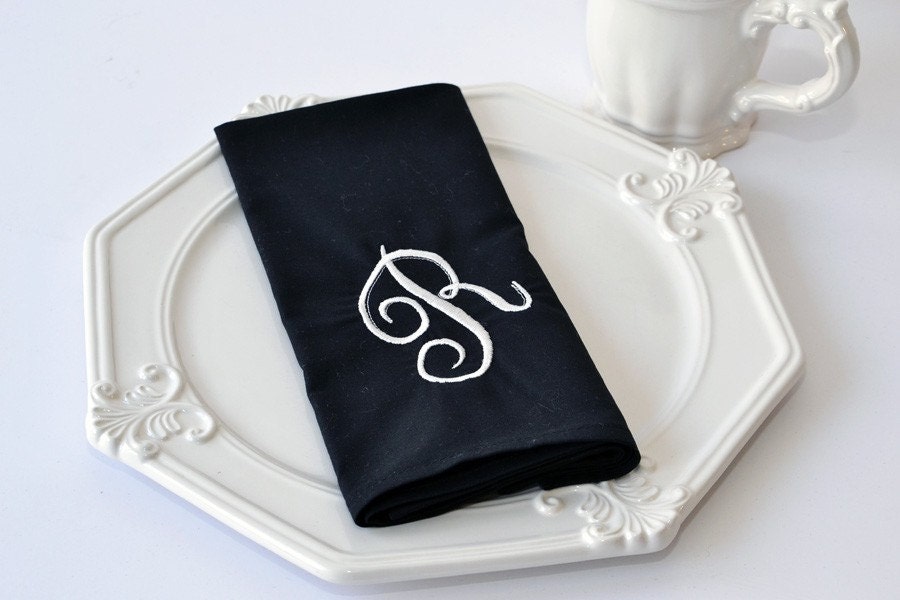 Napkins Wedding Gifts in color choice of Red Navy Blue Black Ivory and