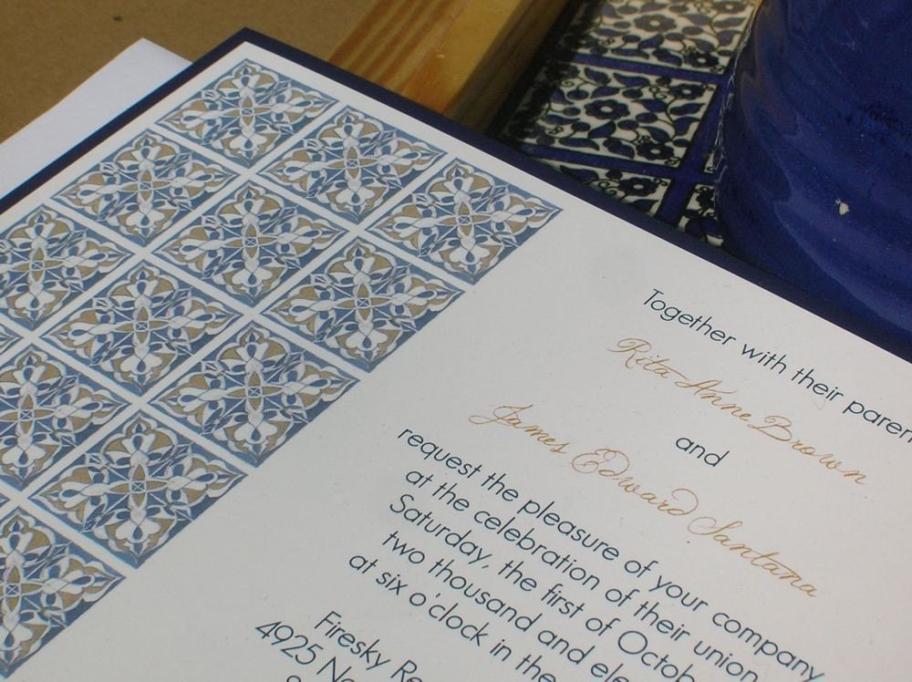 SAMPLE Spanish Tile Wedding Invitation From handpaintedwedding