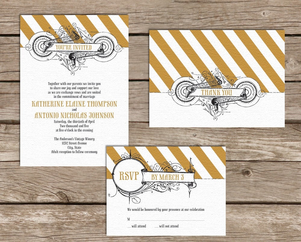 Vintage Tattoo Wedding Invites