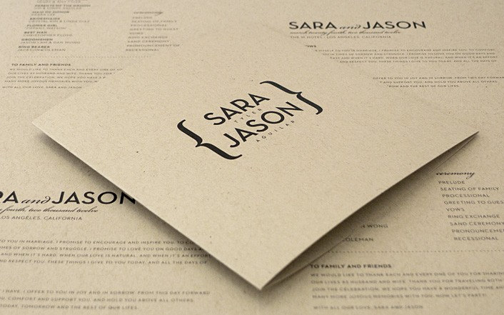 Sara Modern Urban Folded Wedding Program Sample From Paperee