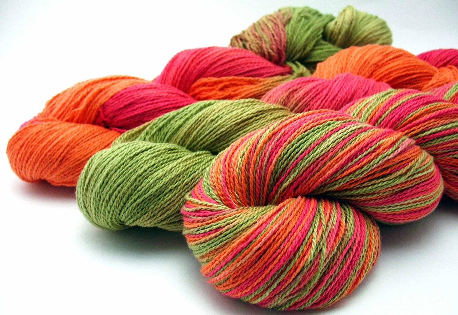 Yarn for knitting, crocheting and weaving, fiber for spinning and