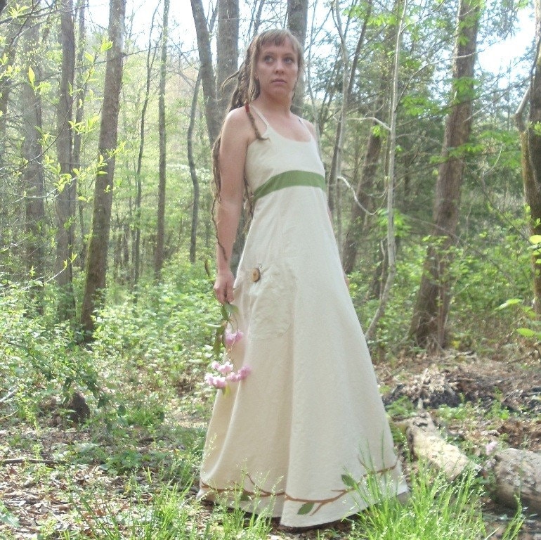 Hemp organic Cotton Forest PIxie Wedding dress ON SALE
