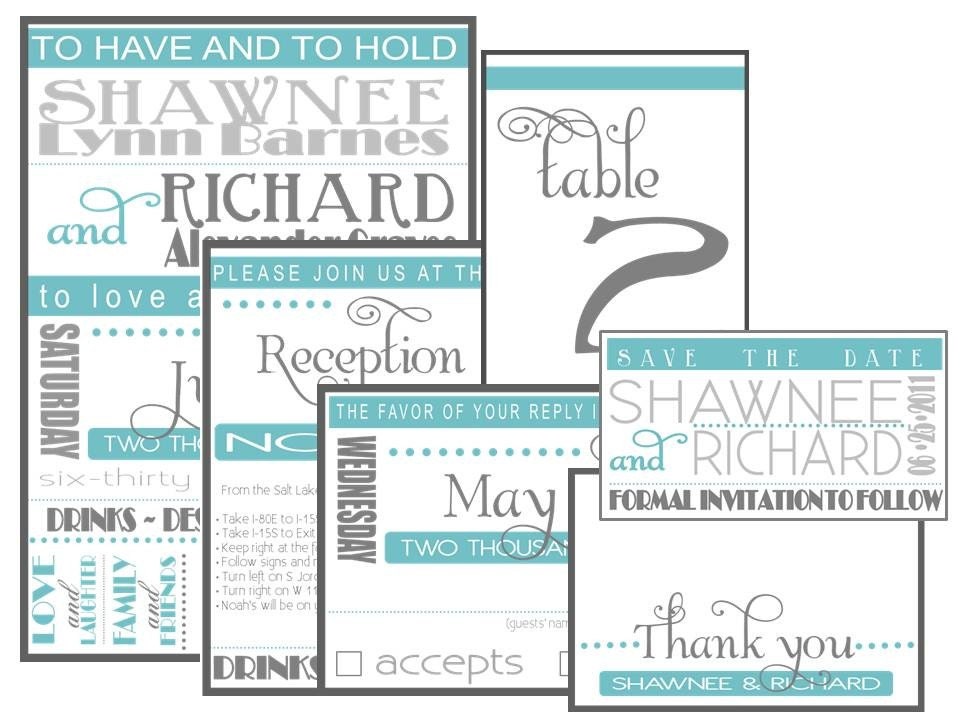 DIY Printable Modern Playbill Poster Wedding Invitation Suite Digital PDF