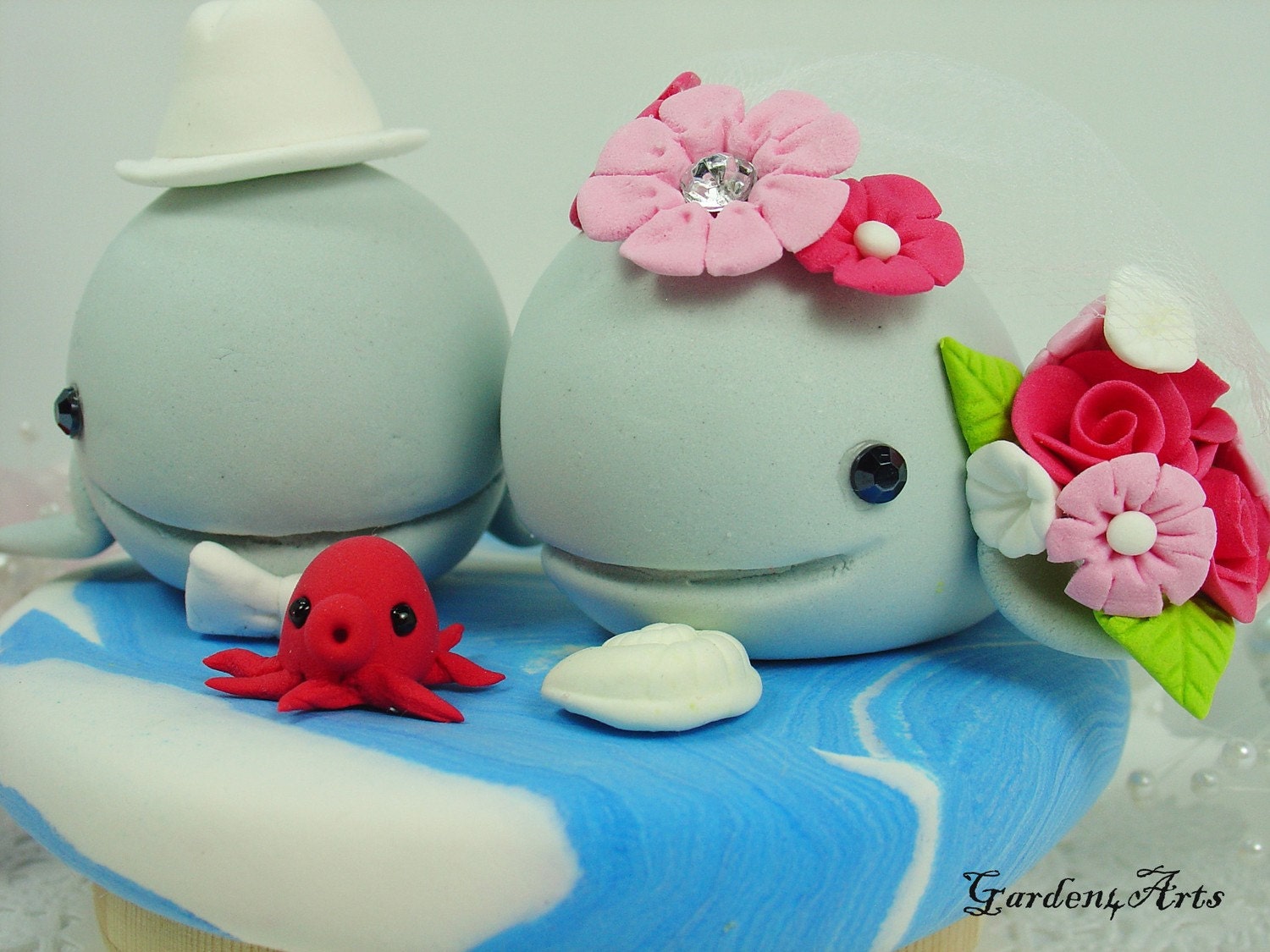 Whale Wedding Cake Topper