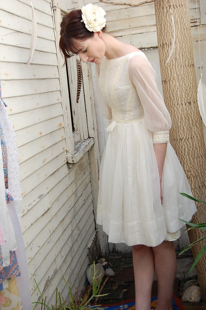 Vintage 50s Sweet Ivory Doll Summer Wedding Dress From enidandedgar