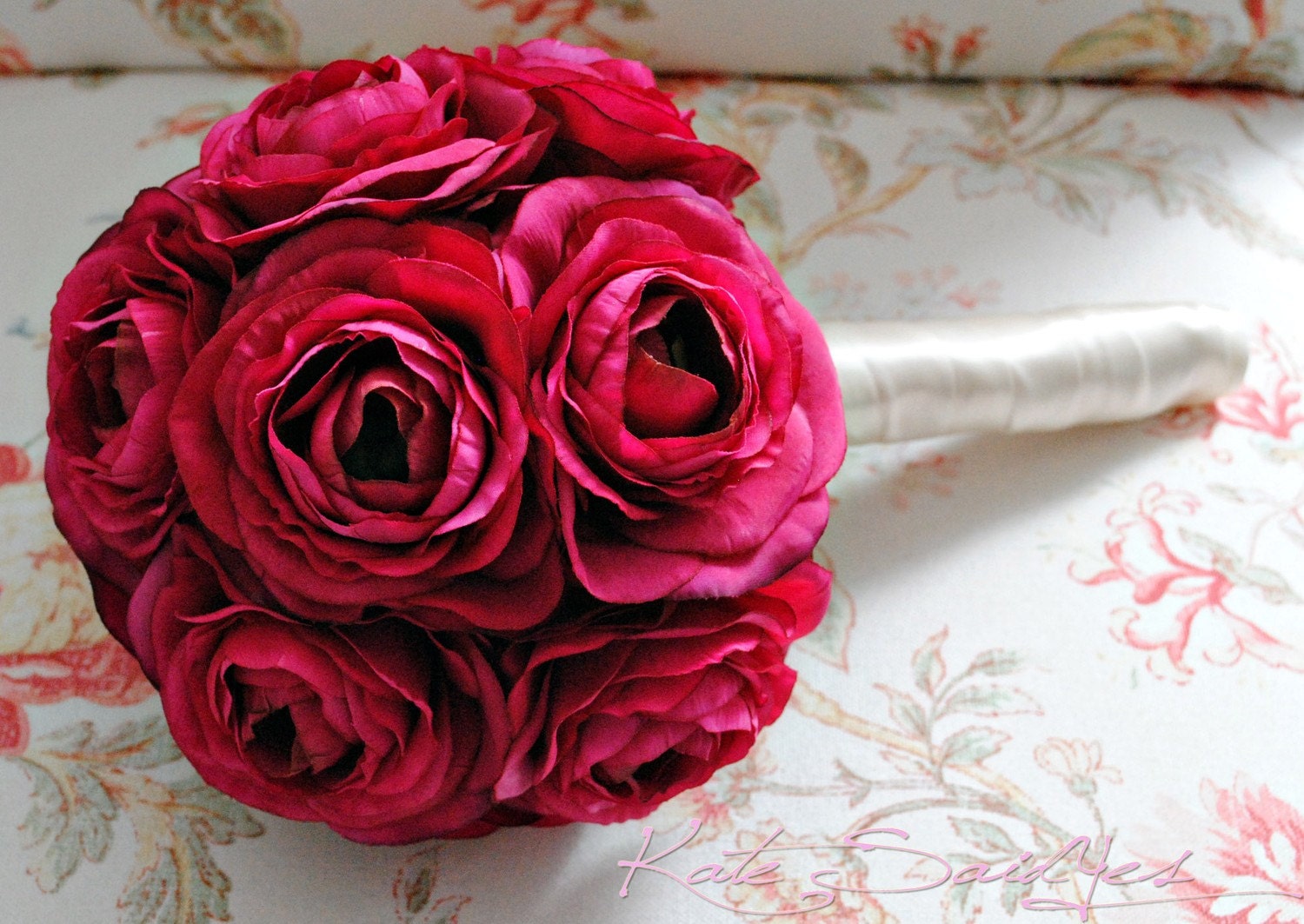 Silk Wedding Bouquet Fuchsia