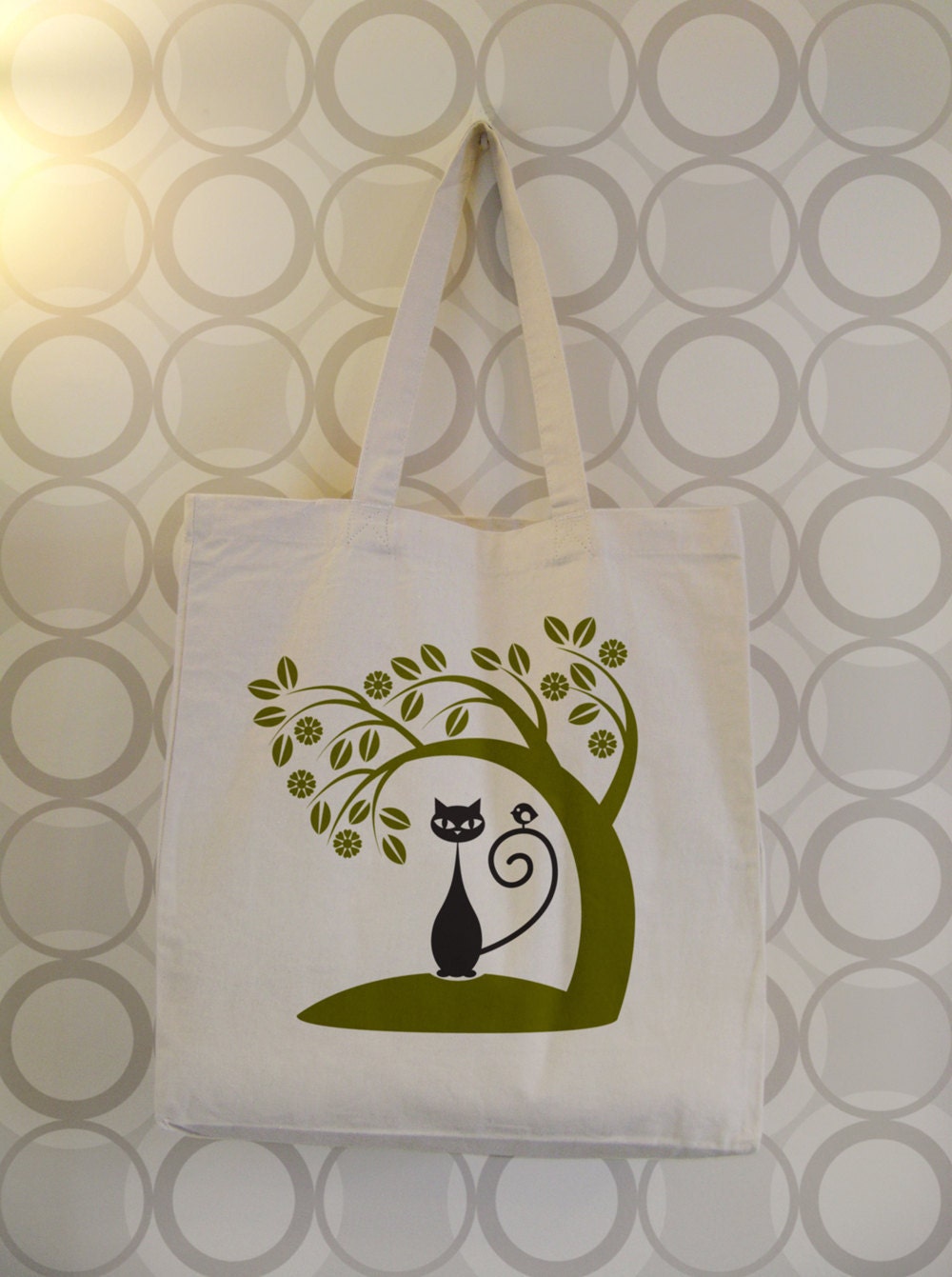 70s folk art inspired chatty nora tote bag  series4 no 1  from chattynora