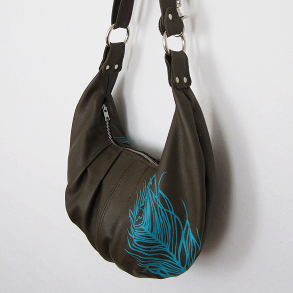 peacock leather purse