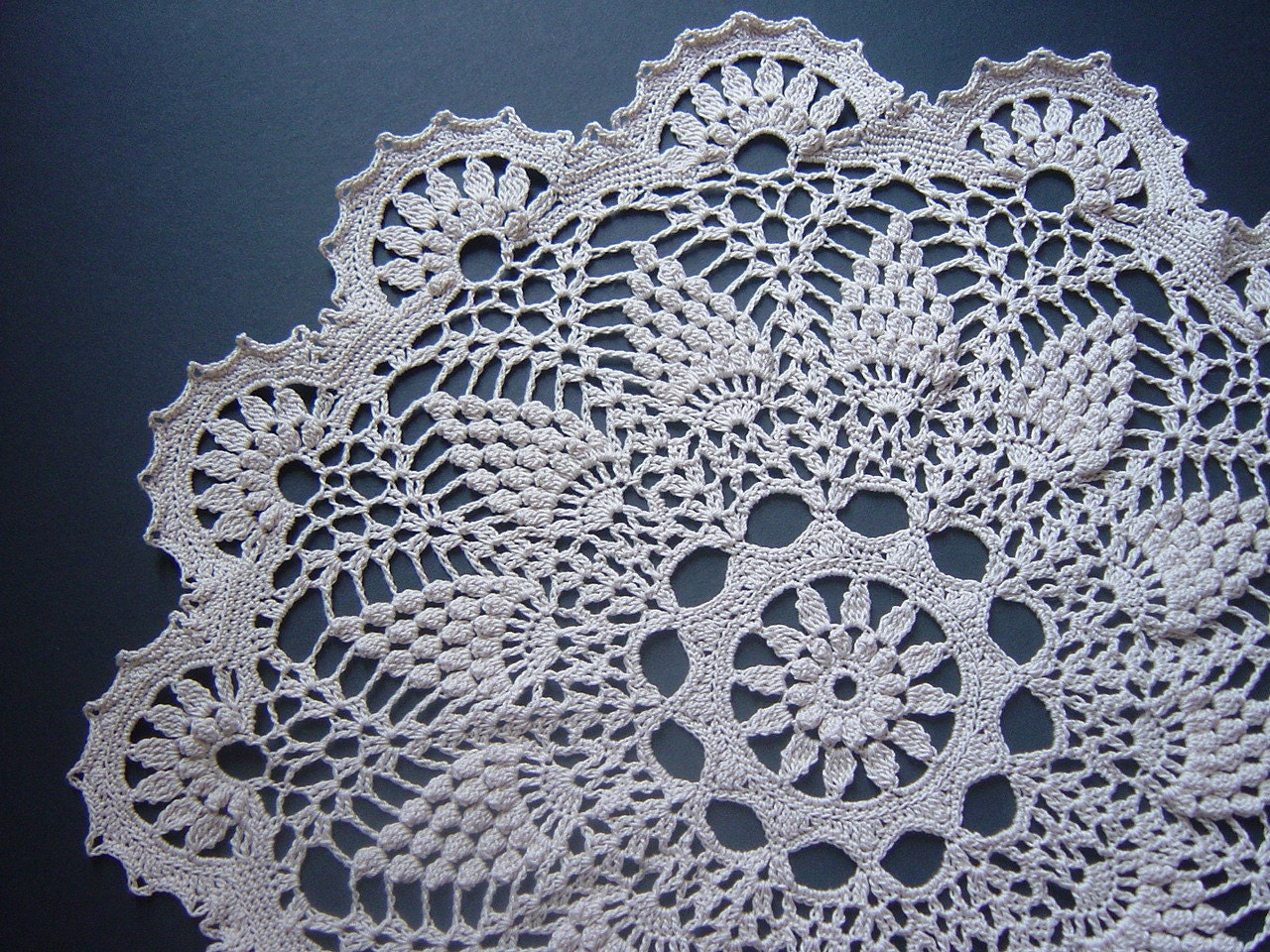 Large Vintage Hand Crocheted Doily Table Centerpiece | Vintage Crochet