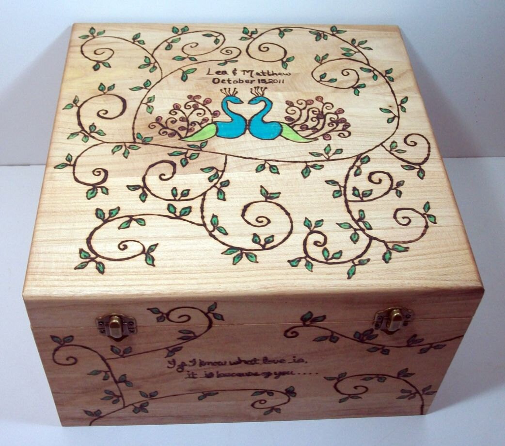 Wedding Card Box Peacock