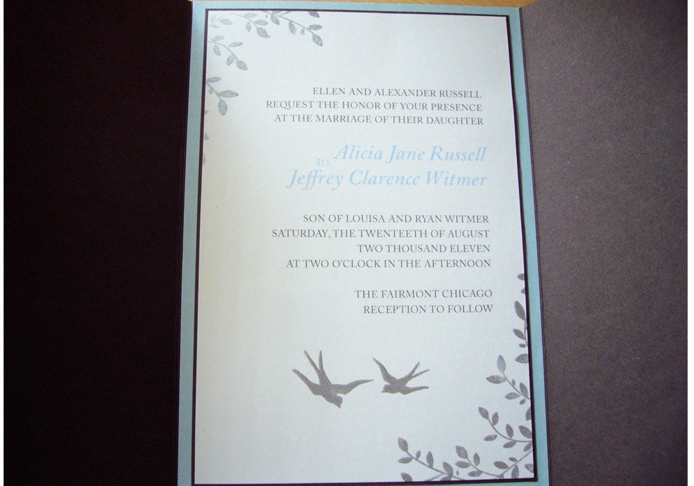 Vintage Inspired Wedding Invitation Love Birds From bizzibeestudio
