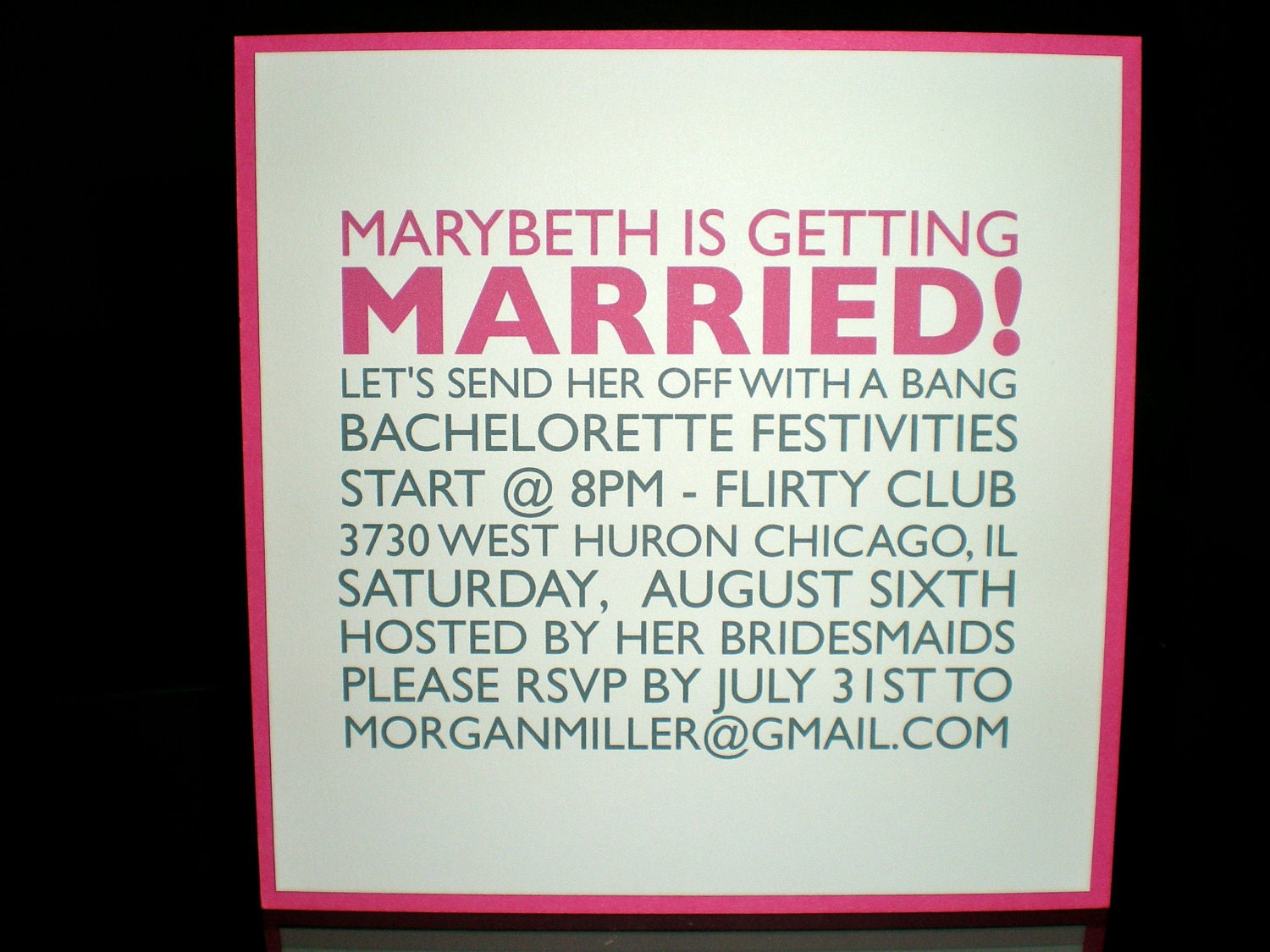 Bachelorette Invitations