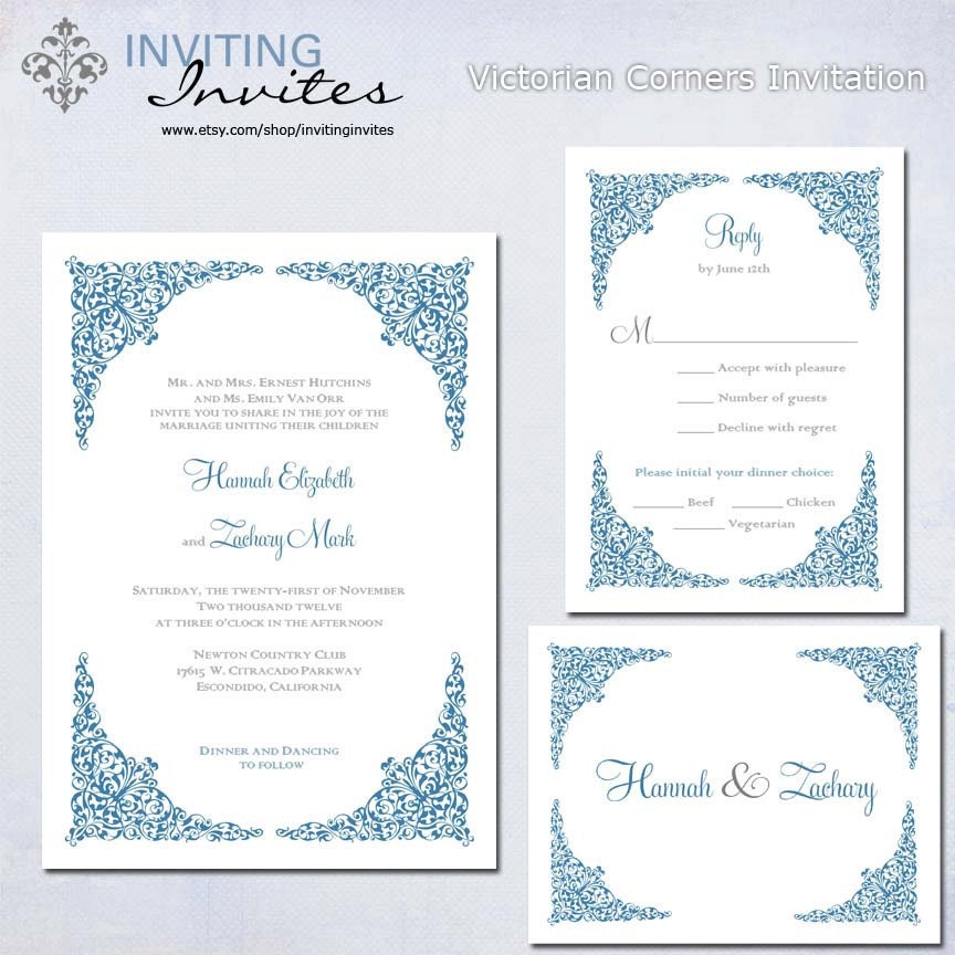 victorian wedding invitation template