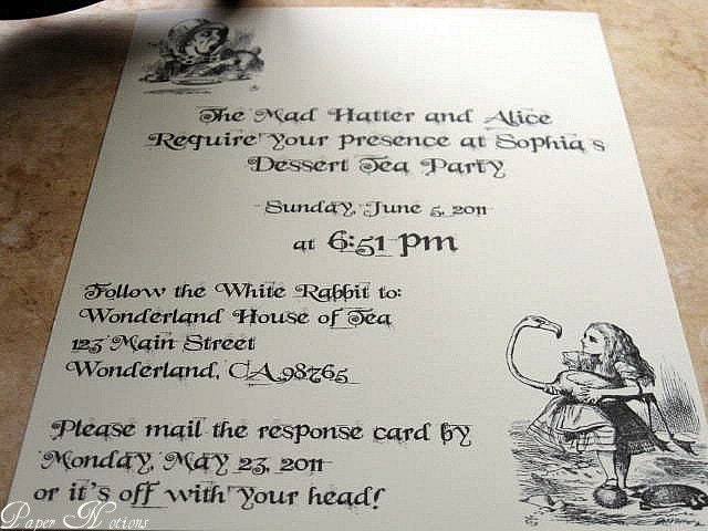 alice in wonderland wedding invitation wording