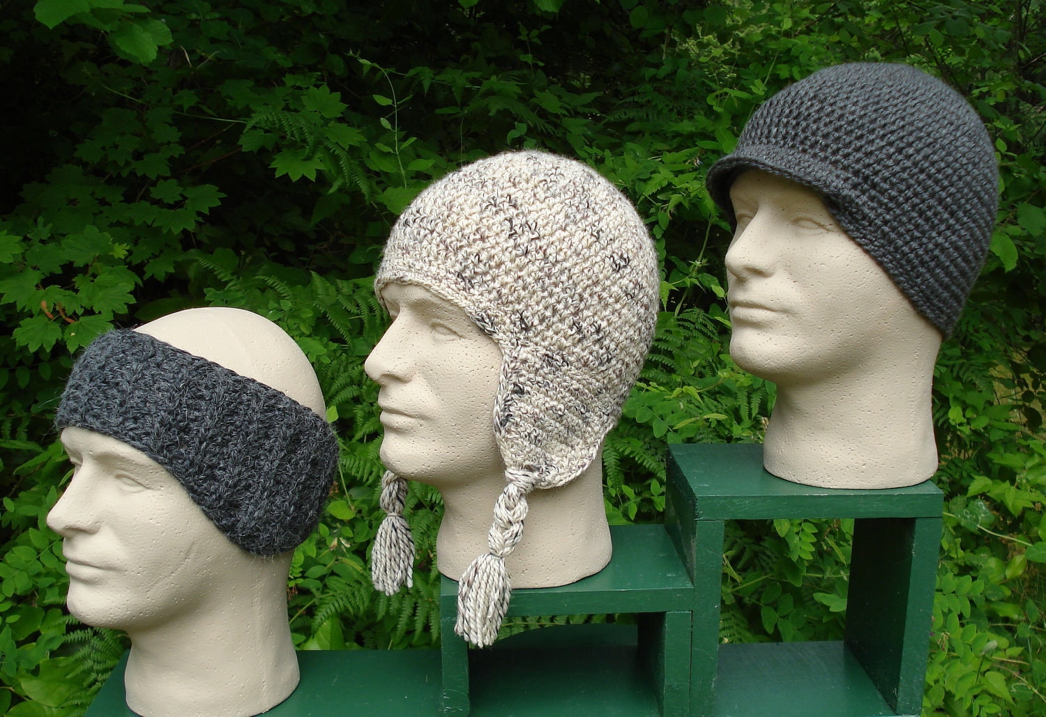 HAND CROCHETED HATS FOR MEN AND WOMEN - ELEGANT LACE, TRINKETS AND