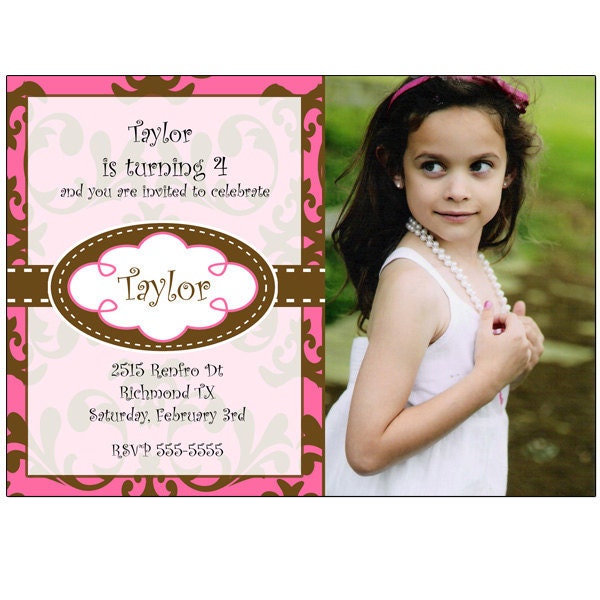 Pink Damask with Photo