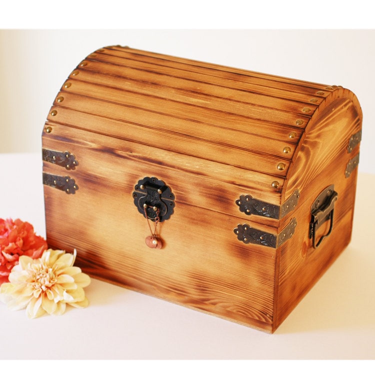 Extra Large Rustic Personalized Card Box for Wedding Cards or Money
