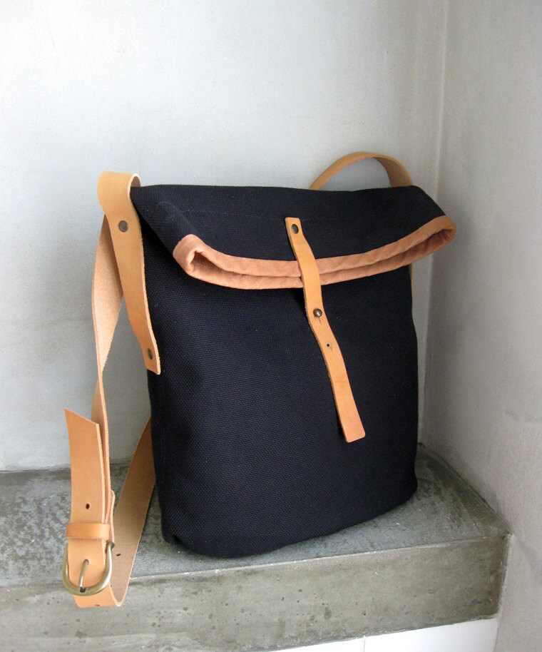 Canvas+bag+leather+straps