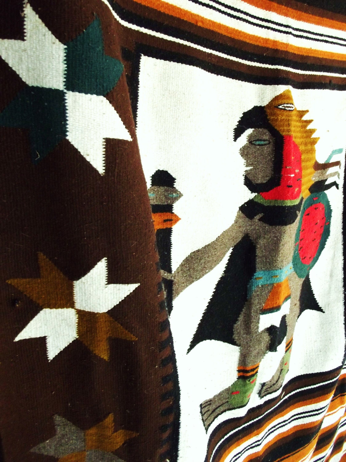 Vintage 48 x 78 Native American Rug Wall Hanging From SouthwestVintage