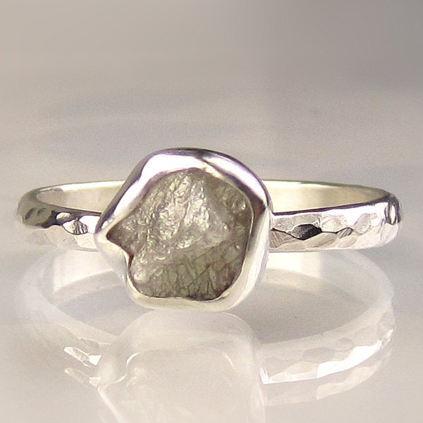 Natural Rough Diamond Engagement Ring Palladium Sterling From artifactum